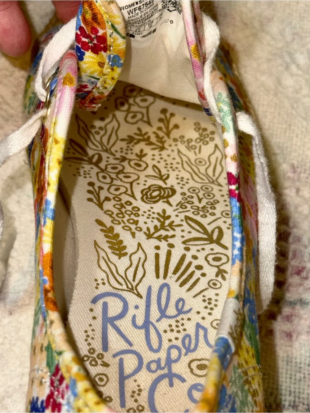 Keds x Rifle Paper Co Womens Floral Canvas Low Top Lace Up Sneakers WF67549 Sz 9